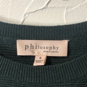 Philosophy Women's Dark Green Ribbed Sweatshirt